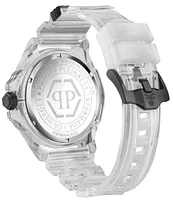 Philipp Plein Men's The Kull Synthetic Quartz Analog Clear Silicone Strap Watch