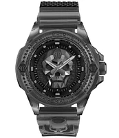 Philipp Plein Men's The Kull Synthetic Quartz Analog Grey Silicone Strap Watch