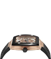 Philipp Plein Men's The Skeleton Automatic Black Silicone Strap Watch