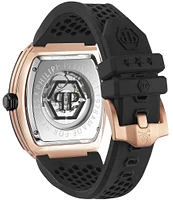 Philipp Plein Men's The Skeleton Automatic Black Silicone Strap Watch