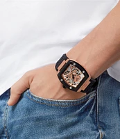 Philipp Plein Men's The Skeleton Automatic Black Silicone Strap Watch