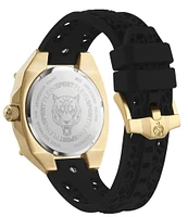 Philipp Plein Men's Thunder Force Analog Black Silicone Strap Watch