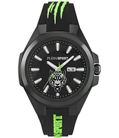 Philipp Plein Men's Sport Tigermaster Analog Black Silicone Strap 47mm Watch