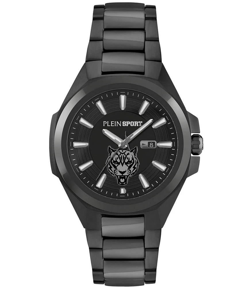 Philipp Plein Men's Tigermaster Analog Black Stainless Steel Bracelet 47mm Watch