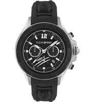 Philipp Plein Men's Warrior Tech Chronograph Black Silicone Strap 47mm Watch