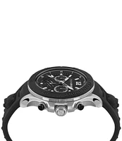 Philipp Plein Men's Warrior Tech Chronograph Black Silicone Strap 47mm Watch