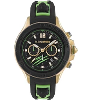 Philipp Plein Men's Warrior Sport Tech Chronograph Black/ Silicone Strap Watch