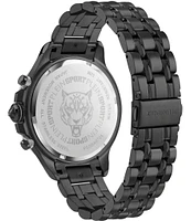 Philipp Plein Men's Warrior Tech Chronograph Black Tone Stainless Steel Bracelet Watch