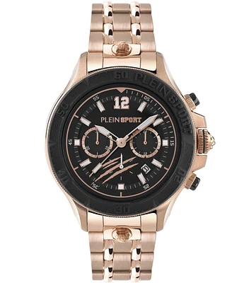 Philipp Plein Men's Warrior Tech Chronograph Rose Gold Tone Stainless Steel Bracelet Watch