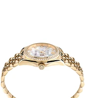 Philipp Plein Women's Date Superlative Crystal Quartz Analog Gold Stainless Steel Bracelet Watch