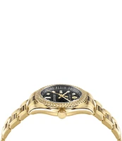 Philipp Plein Women's Queen Quartz Analog Black Dial Gold Stainless Steel Bracelet Watch