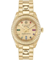 Philipp Plein Women's Queen Quartz Analog Gold Stainless Steel Bracelet Watch