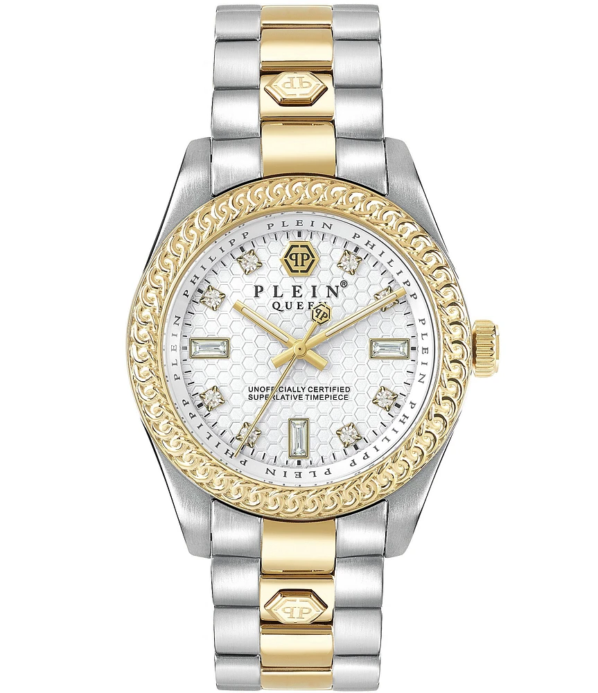 Philipp Plein Women's Queen Quartz Analog Two Tone Stainless Steel Bracelet Watch