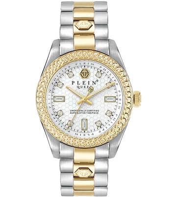 Philipp Plein Women's Queen Quartz Analog Two Tone Stainless Steel Bracelet Watch