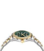 Philipp Plein Women's Queen Quartz Analog Two Tone Green Dial Stainless Steel Bracelet Watch