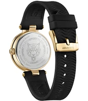 Philipp Plein Women's Supernova Analog Gold Metal Black Silicone Strap Watch