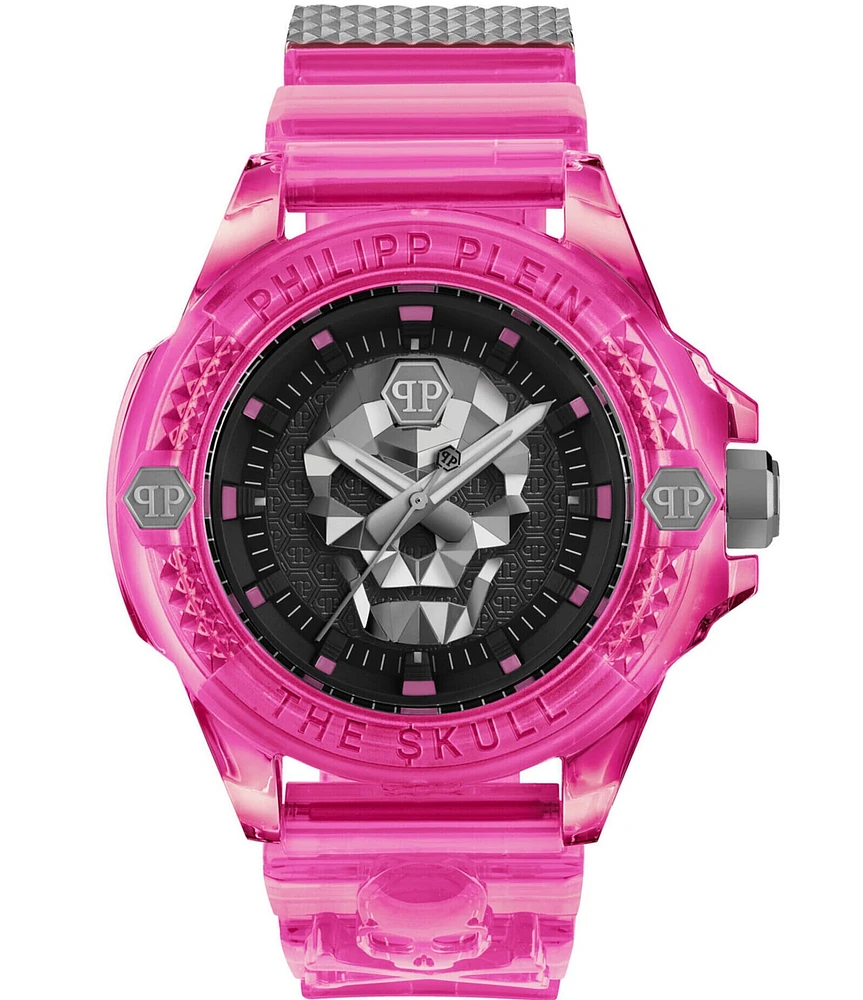 Philipp Plein Women's The Kull Scuba Duba Edition Analog Pink Silicone Strap Watch