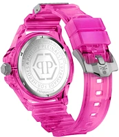 Philipp Plein Women's The Kull Scuba Duba Edition Analog Pink Silicone Strap Watch