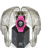 Philipp Plein Women's The Kull Scuba Duba Edition Analog Pink Silicone Strap Watch