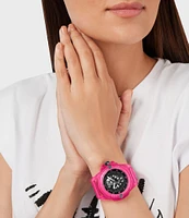 Philipp Plein Women's The Kull Scuba Duba Edition Analog Pink Silicone Strap Watch