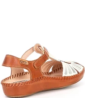 Pikolinos Puerto Vallarta 655 Leather Cut-Out Detail T-Strap Sandals