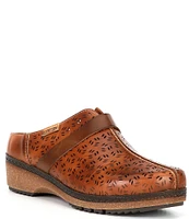 Pikolinos Granada Perforated Leather Clogs