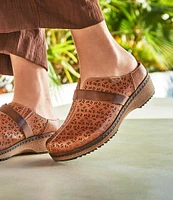 Pikolinos Granada Perforated Leather Clogs