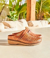 Pikolinos Granada Perforated Leather Clogs