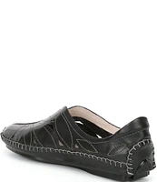 Pikolinos Jerez Floral Leather Cut-Out Detail Slip-On Moccasins