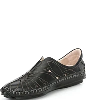 Pikolinos Jerez Floral Leather Cut-Out Detail Slip-On Moccasins