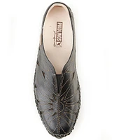 Pikolinos Jerez Floral Leather Cut-Out Detail Slip-On Moccasins