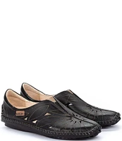 Pikolinos Jerez Floral Leather Cut-Out Detail Slip-On Moccasins