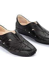 Pikolinos Jerez Floral Leather Cut-Out Detail Slip-On Moccasins