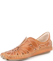 Pikolinos Jerez Floral Leather Cut-Out Detail Slip-On Moccasins