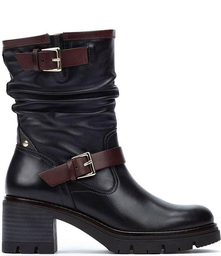 Pikolinos Soria Leather Slouch Biker Boots