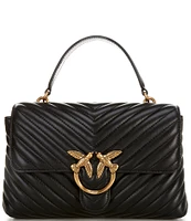 PINKO Classic Lady Love Puff Chevron Top Handle Shoulder Bag