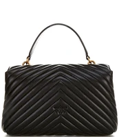 PINKO Classic Lady Love Puff Chevron Top Handle Shoulder Bag