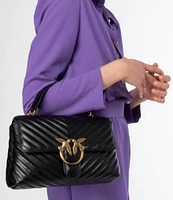 PINKO Classic Lady Love Puff Chevron Top Handle Shoulder Bag