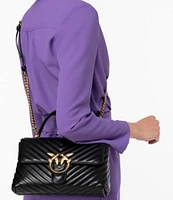 PINKO Classic Lady Love Puff Chevron Top Handle Shoulder Bag