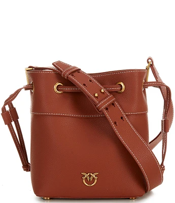 PINKO Mini Leather Crossbody Bucket Bag