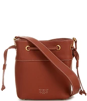 PINKO Mini Leather Crossbody Bucket Bag