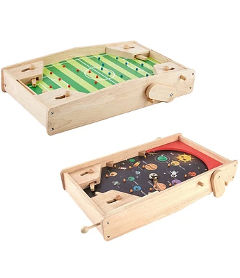 PinToy 2-in-1 Pinball Planet and Flipper Football Wooden Game