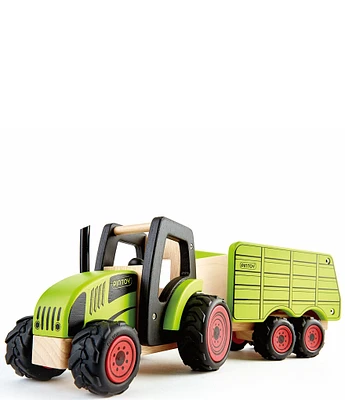 PinToy Wooden Tractor with Trailer