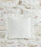 Piper & Wright Amalia Quilt Collection 16#double; Eyelet Lace Embellished Square Pillow