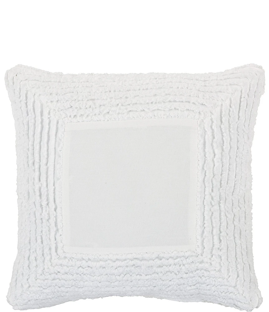 Piper & Wright Lillian Collection Jacquard-Framed Striped 16#double; Square Decorative Reversible Pillow