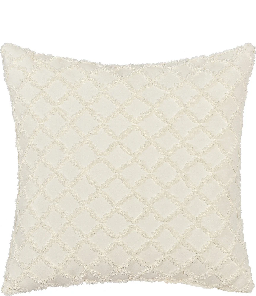 Piper & Wright Lillian Lattice Textured Pattern Reversible Square Pillow