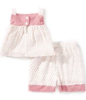 Pippa & Julie Baby Girls 12-24 Months Saskia Polka-Dot/Gingham Tank Top & Matching Shorts Set