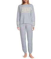 PJ Salvage Apres Ski Solid Marshmallow Knit Coordinating Sleep Pants