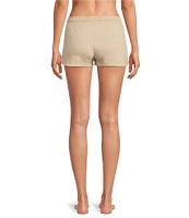 PJ Salvage Brushed Terry Heart Detail Drawstring Tie Coordinating Sleep Shorts
