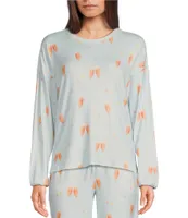 PJ Salvage Bubbly Print Jersey Round Neck Long Sleeve Coordinating Sleep Top